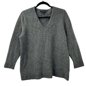 41 Hawthorn Women's Size 3X V-Neck Gray 100% Cashmere Sweater